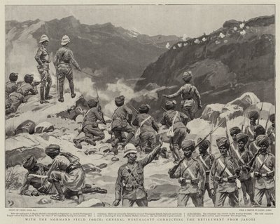 With the Mohmand Field Force, General Westmacott conducting the Retirement from Jarobi by Frank Dadd